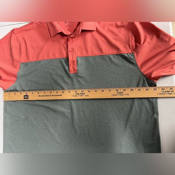Zyia Active Red Gray Performance Polo Mens XL - Picture 6 of 7